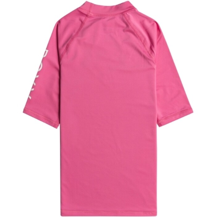 2024 Roxy Girls Wholehearted Short Sleeve Rash Vest ERGWR03283 - Shocking Pink